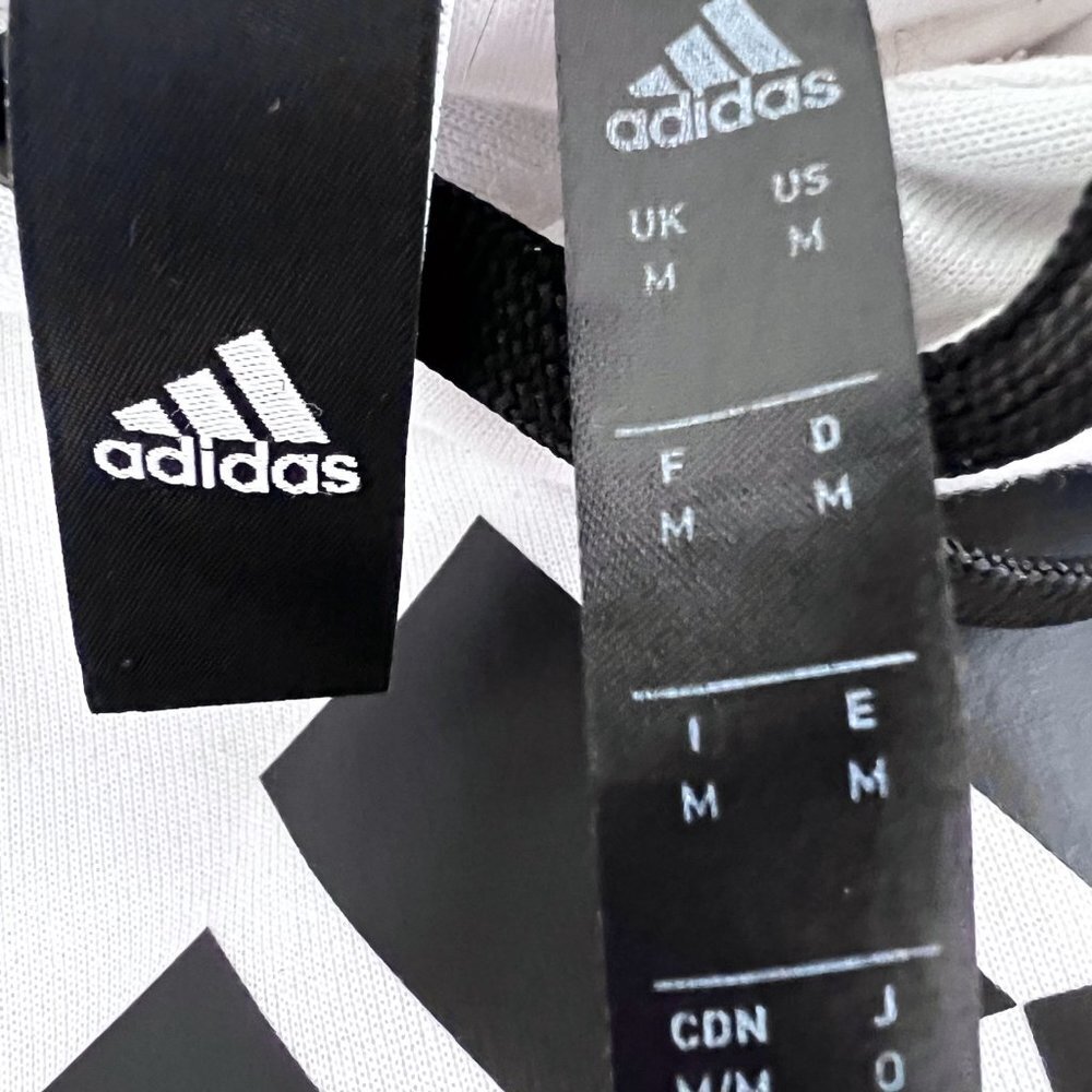 adidas Sport ID Pullover Hoodie White Black Graphic Size M - Picture 9 of 11